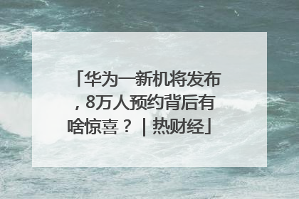 华为一新机将发布，8万人预约背后有啥惊喜？｜热财经