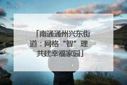 南通通州兴东街道：网格“智”理 共建幸福家园