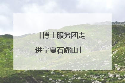 博士服务团走进宁夏石嘴山