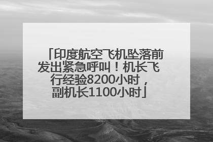 印度航空飞机坠落前发出紧急呼叫！机长飞行经验8200小时，副机长1100小时