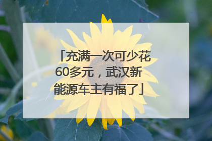 充满一次可少花60多元，武汉新能源车主有福了