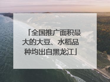 全国推广面积最大的大豆、水稻品种均出自黑龙江