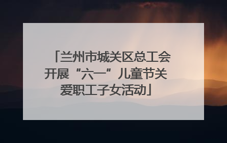 兰州市城关区总工会开展“六一”儿童节关爱职工子女活动