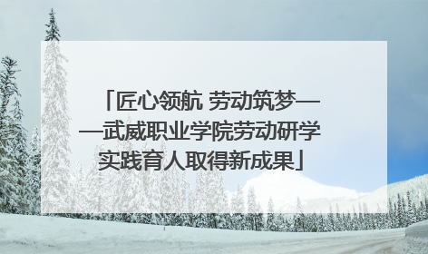 匠心领航 劳动筑梦——武威职业学院劳动研学实践育人取得新成果