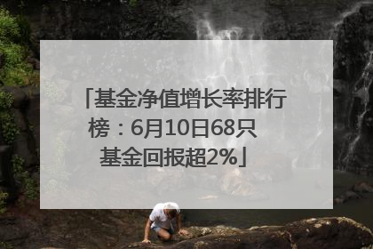 基金净值增长率排行榜：6月10日68只基金回报超2%
