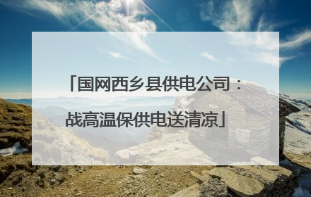 国网西乡县供电公司：战高温保供电送清凉