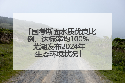 国考断面水质优良比例、达标率均100% 芜湖发布2024年生态环境状况