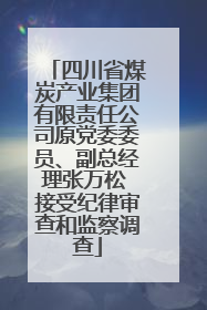 四川省煤炭产业集团有限责任公司原党委委员、副总经理张万松 接受纪律审查和监察调查