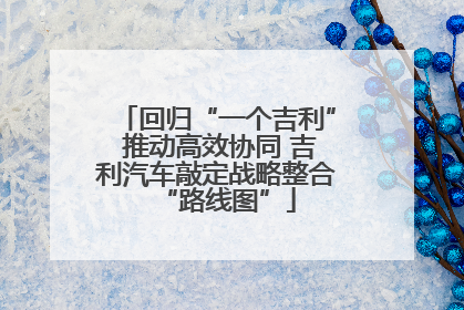回归“一个吉利” 推动高效协同 吉利汽车敲定战略整合“路线图”