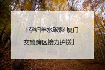 孕妇羊水破裂 厦门交警跨区接力护送