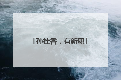 孙桂香，有新职