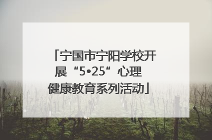 宁国市宁阳学校开展“5•25”心理健康教育系列活动