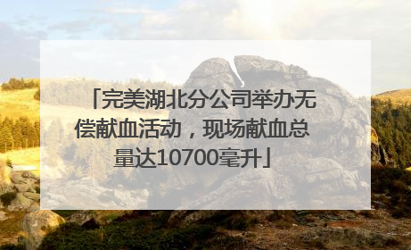 完美湖北分公司举办无偿献血活动，现场献血总量达10700毫升