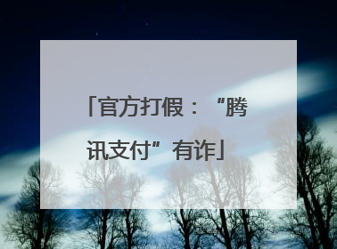 官方打假：“腾讯支付”有诈