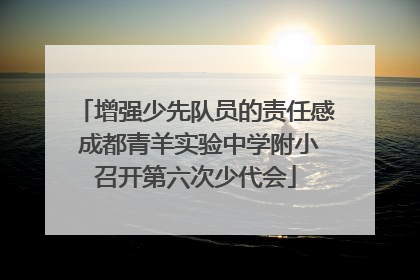 增强少先队员的责任感 成都青羊实验中学附小召开第六次少代会