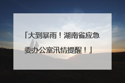 大到暴雨！湖南省应急委办公室汛情提醒！