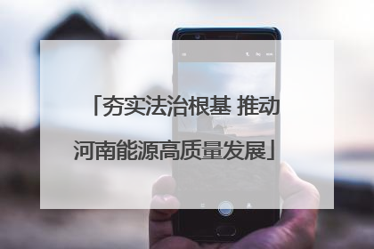 夯实法治根基 推动河南能源高质量发展