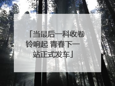 当最后一科收卷铃响起 青春下一站正式发车