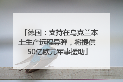 德国：支持在乌克兰本土生产远程导弹，将提供50亿欧元军事援助