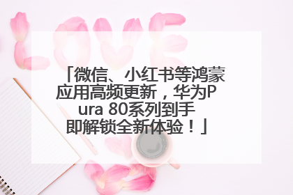 微信、小红书等鸿蒙应用高频更新，华为Pura 80系列到手即解锁全新体验！