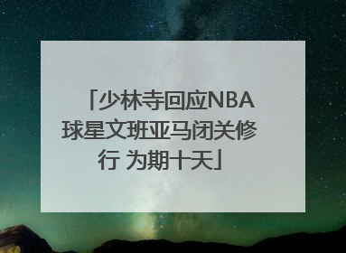少林寺回应NBA球星文班亚马闭关修行 为期十天