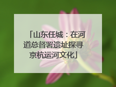 山东任城：在河道总督署遗址探寻京杭运河文化