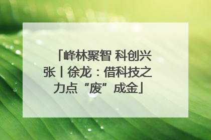 峰林聚智 科创兴张丨徐龙：借科技之力点“废”成金