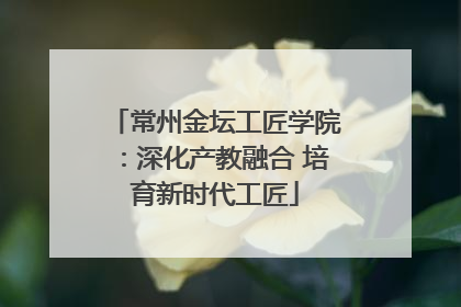 常州金坛工匠学院：深化产教融合 培育新时代工匠