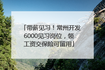带薪见习！常州开发6000见习岗位，领工资交保险可留用
