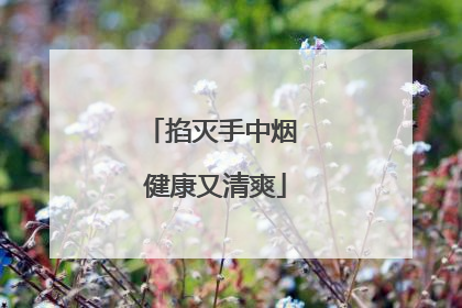 掐灭手中烟 健康又清爽