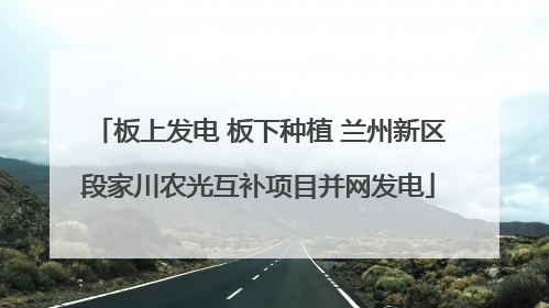 板上发电 板下种植 兰州新区段家川农光互补项目并网发电