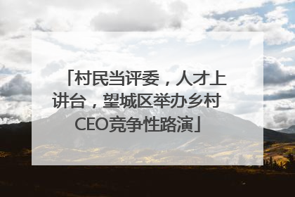 村民当评委，人才上讲台，望城区举办乡村CEO竞争性路演