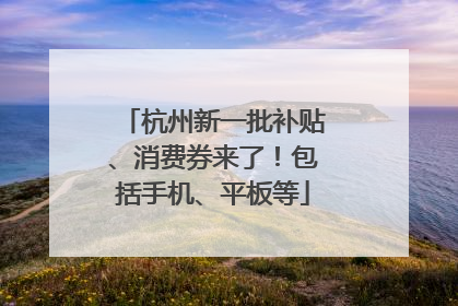 杭州新一批补贴、消费券来了！包括手机、平板等
