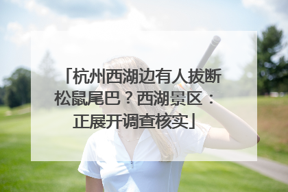 杭州西湖边有人拔断松鼠尾巴？西湖景区：正展开调查核实