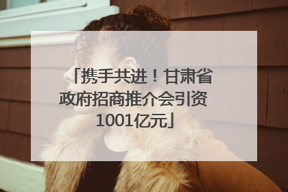 携手共进！甘肃省政府招商推介会引资1001亿元