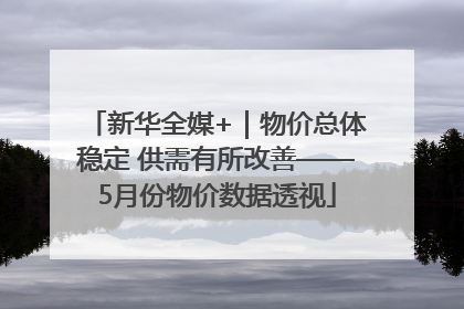 新华全媒+｜物价总体稳定 供需有所改善——5月份物价数据透视