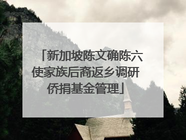新加坡陈文确陈六使家族后裔返乡调研侨捐基金管理
