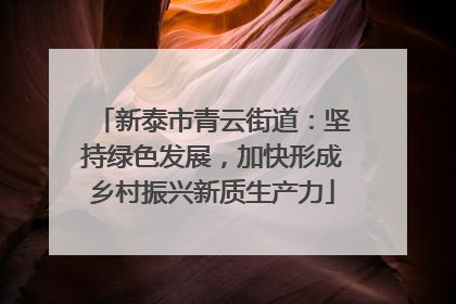 新泰市青云街道：坚持绿色发展，加快形成乡村振兴新质生产力