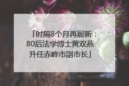时隔8个月再履新：80后法学博士黄双燕升任赤峰市副市长
