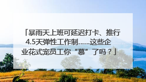暴雨天上班可延迟打卡、推行4.5天弹性工作制……这些企业花式宠员工你“慕”了吗？