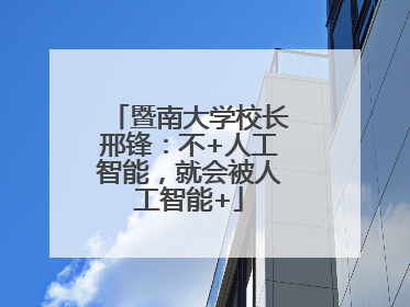 暨南大学校长邢锋：不+人工智能，就会被人工智能+