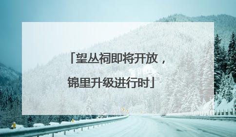 望丛祠即将开放，锦里升级进行时