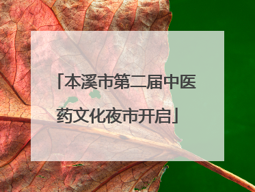 本溪市第二届中医药文化夜市开启