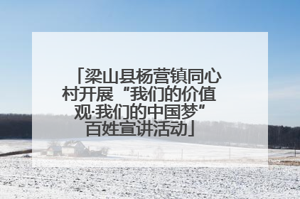 梁山县杨营镇同心村开展“我们的价值观·我们的中国梦”百姓宣讲活动