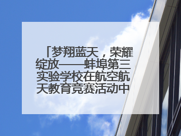 梦翔蓝天，荣耀绽放——蚌埠第三实验学校在航空航天教育竞赛活动中大放异彩