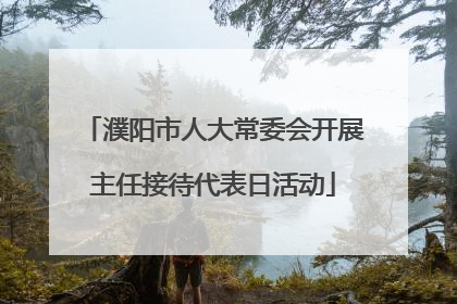濮阳市人大常委会开展主任接待代表日活动