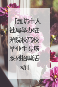 潍坊市人社局举办驻潍院校高校毕业生专场系列招聘活动