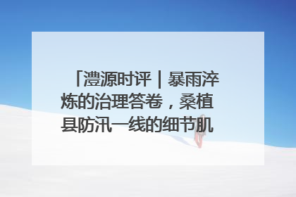 澧源时评｜暴雨淬炼的治理答卷，桑植县防汛一线的细节肌理与体系力量