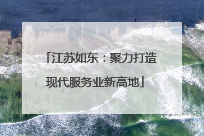江苏如东：聚力打造现代服务业新高地