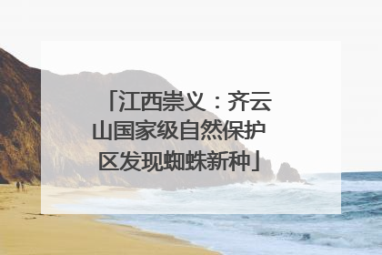 江西崇义：齐云山国家级自然保护区发现蜘蛛新种
